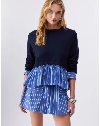 Bluza cu model 2in 1, Negru