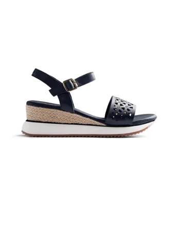 Sandale wedge de piele ecologica Wete, Negru