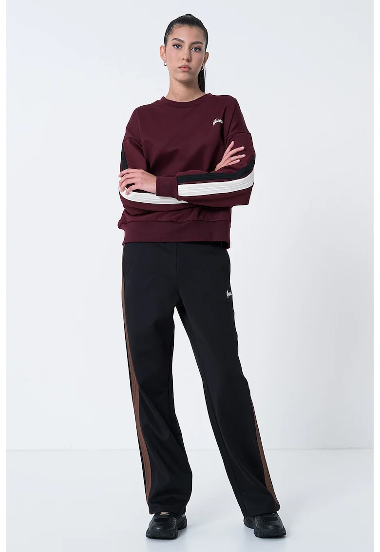 Bluza de trening cu insertii contrastante, Violet tyrian