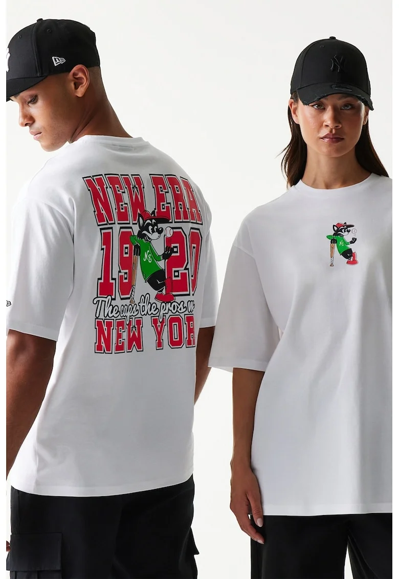Tricou unisex Character, Alb/Rosu vermillion
