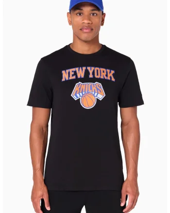 Tricou New York Knicks NBA, Negru/Portocaliu mandarina