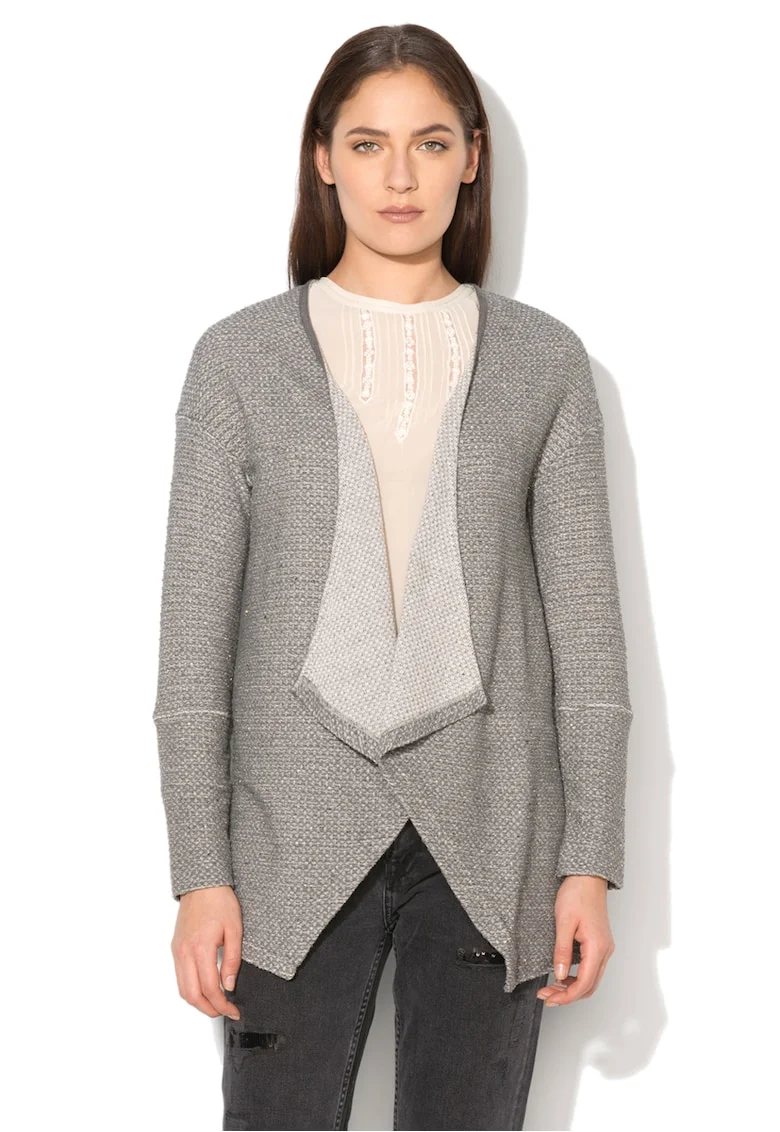 Cardigan gri melange asimetric Jude