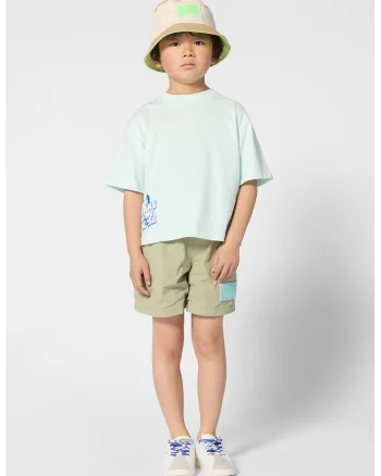 Tricou lejer cu imprimeu grafic si text, Verde pal