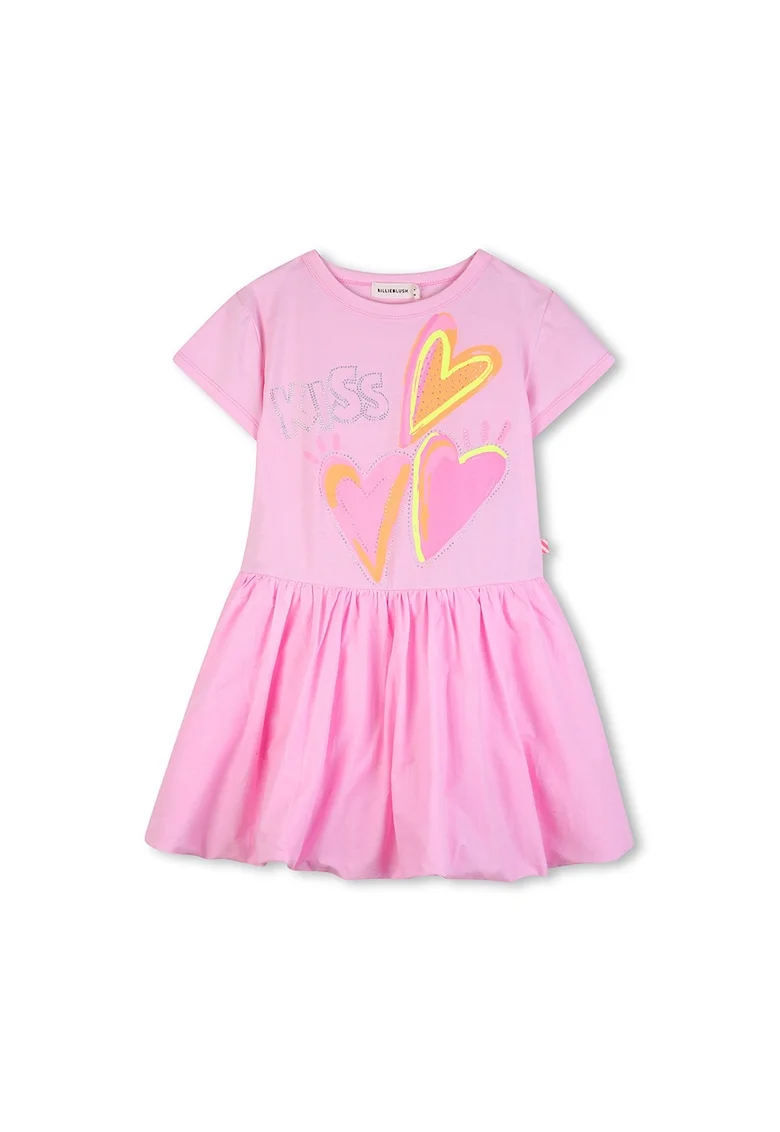 Rochie din bumbac cu imprimeu, Fucsia