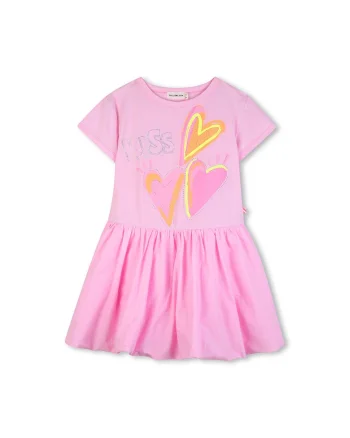 Rochie din bumbac cu imprimeu, Fucsia