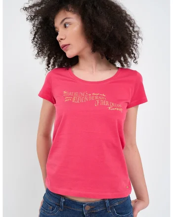 Tricou regular fit cu decolteu rotund, Rosu