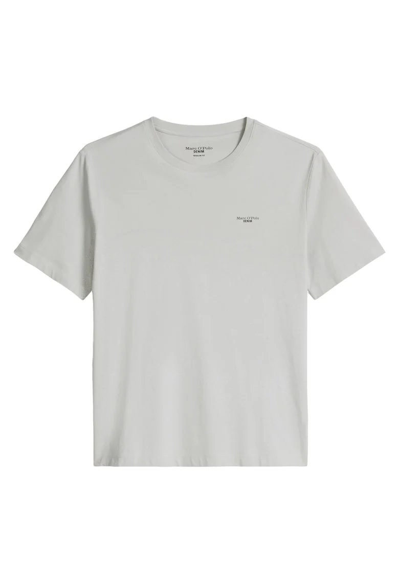 Tricou din bumbac organic cu detaliu cu logo discret, Gri deschis