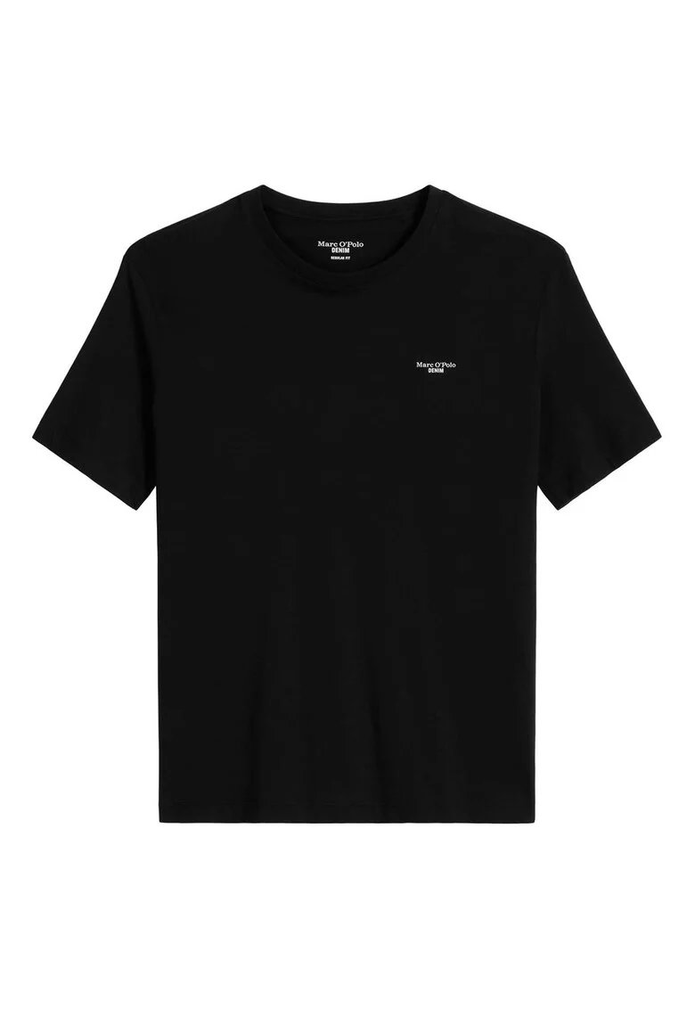 Tricou din bumbac organic cu detaliu cu logo discret, Negru