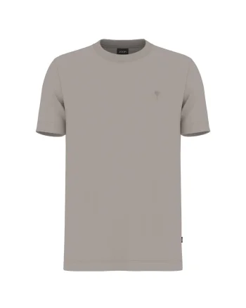 Tricou din bumbac organic cu decolteu la baza gatului, Maro