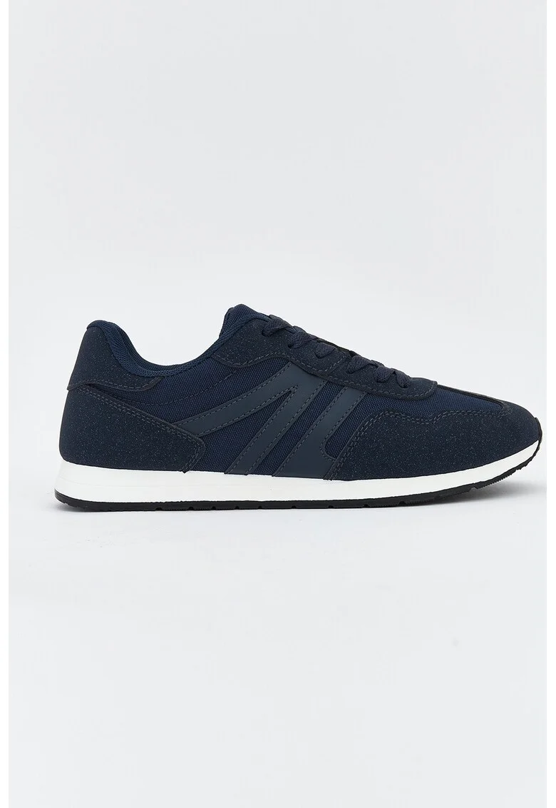 Pantofi sport cu insertii de material textil, Bleumarin