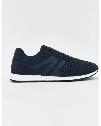 Pantofi sport cu insertii de material textil, Bleumarin