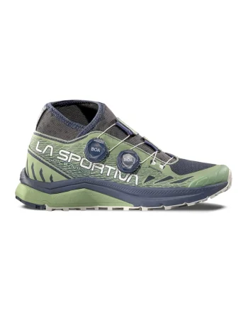 Pantofi mid-high pentru alergare trail Jackal II Boa, Albastru inchis/Verde sparanghel