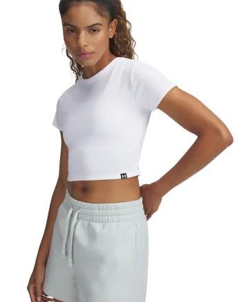 Tricou crop slim fit Rival, Alb optic