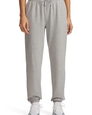Pantaloni de trening cu snur in talie si talie inalta, Gri melange