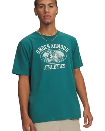 Tricou cu logo grafic, Verde aquamarin