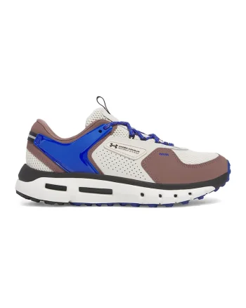Pantofi sport cu insertii de piele Summit Trek, Alb fildes/Albastru royal/Maro pamantiu