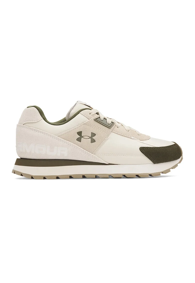 Pantofi sport cu detalii de piele intoarsa Essential Runner, Kaki/Crem