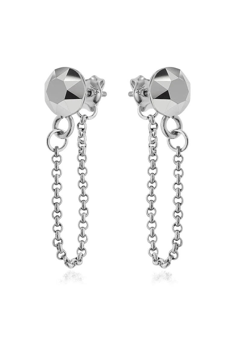 Cercei Argint 925 placat cu rodiu cu cristale Swarovski® Xirius Chain, Argintiu