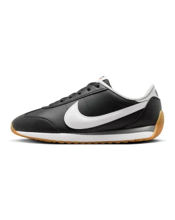 Pantofi sport Pacific din piele si piele ecologica cu logo lateral, Alb/Negru