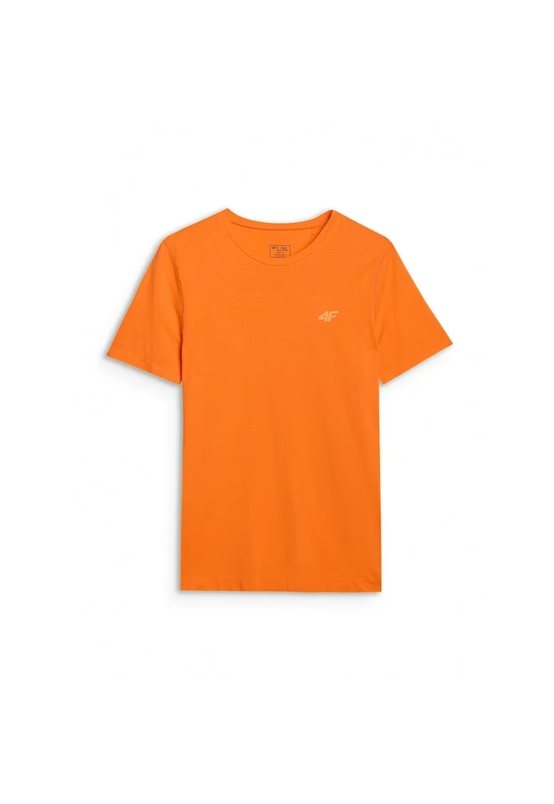 Tricou Trail Running Barbati  Slimfit, Tehnologia 4FDry, Material Sintetic Rezistent, Portocaliu, Marimi S-XL