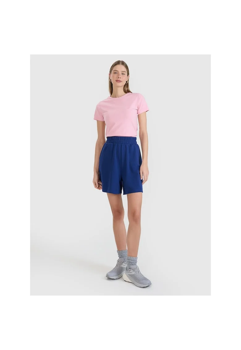 Pantaloni scurti dama  bleumarin, bumbac 80%, fara captuseala