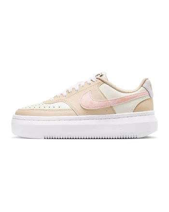 Pantofi sport din piele si piele ecologica, Alb/Roz pastel/Bej