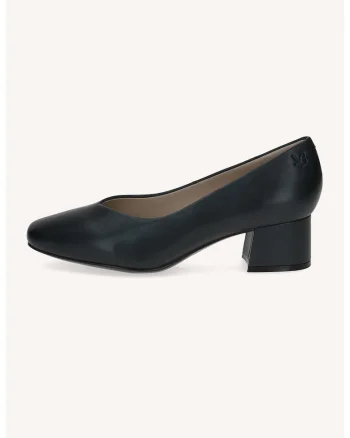 Pantofi de piele cu toc masiv, Gri antracit