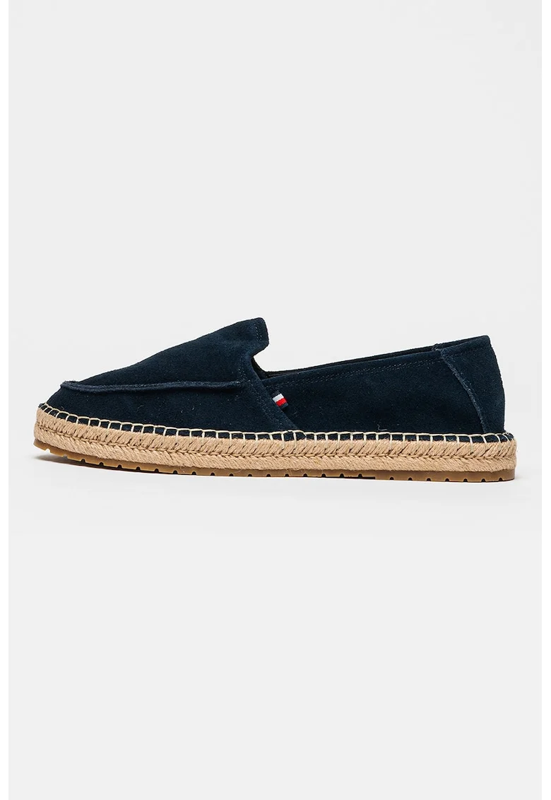 Espadrile din piele intoarsa cu model uni, Albastru ultramarin