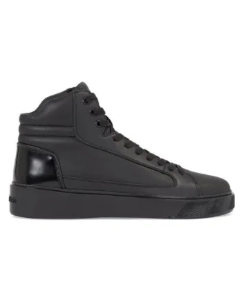 Pantofi sport  pentru Barbati, high top lace up inv stitch, HM0HM01164-0GJ, 41 EU, Negru