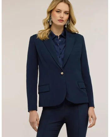 Sacou regular-fit cu nasturi, Bleumarin