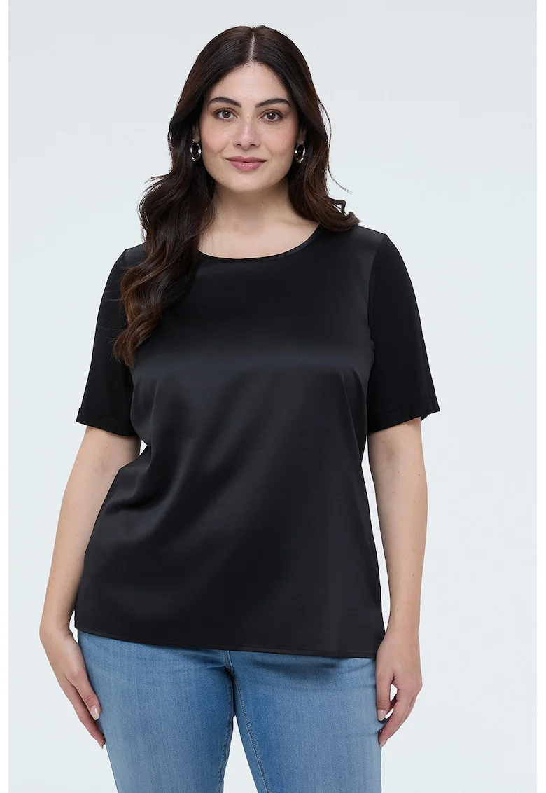Bluza uni cu decolteu rotund, Negru