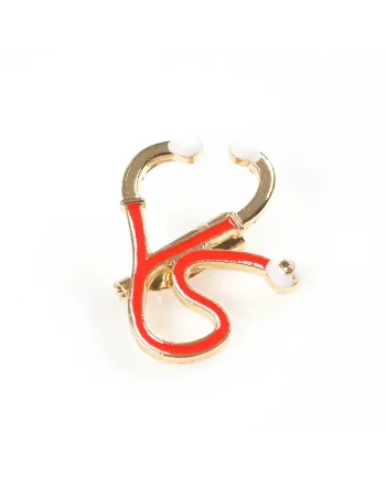Brosa martisor stetoscop rosu