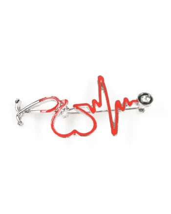 Brosa martisor ritm cardiac cu stetoscop
