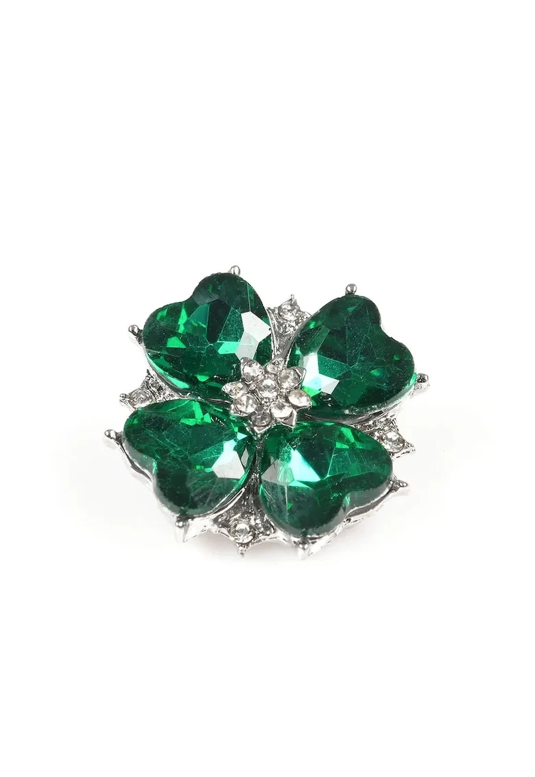 Brosa martisor trifoi verde smarald