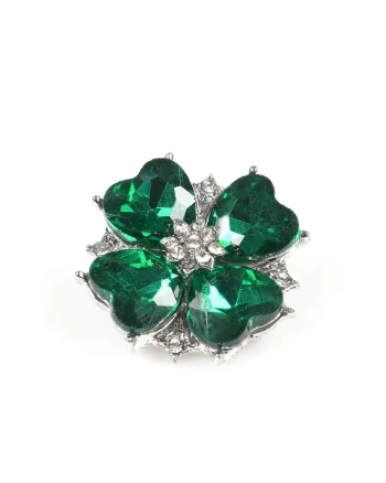 Brosa martisor trifoi verde smarald