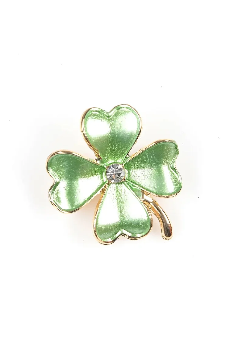 Brosa martisor trifoi verde sidefat