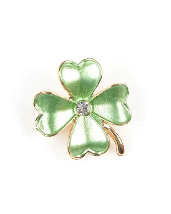 Brosa martisor trifoi verde sidefat