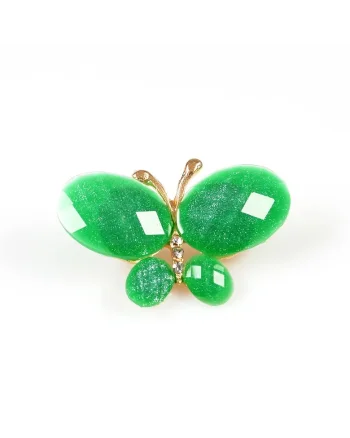 Brosa martisor fluture verde cu sclipici
