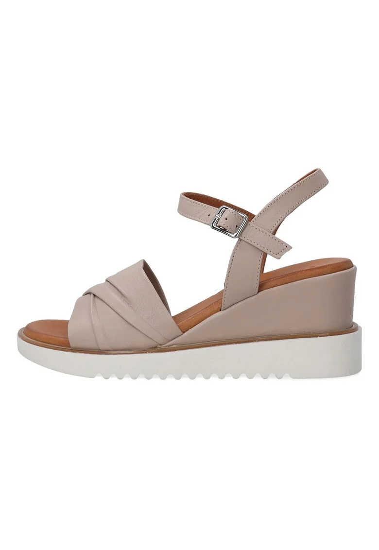 Sandale wedge din piele
