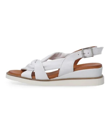Sandale slingback din piele, cu talpa wedge
