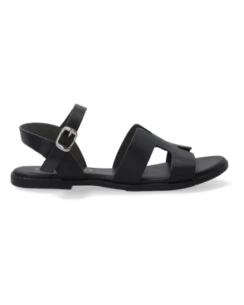 Sandale din piele cu talpa joasa si decupaje
