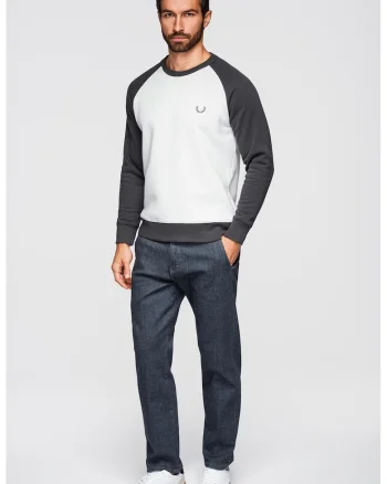 Bluza de trening regular fit cu maneci raglan, Alb/Gri antracit