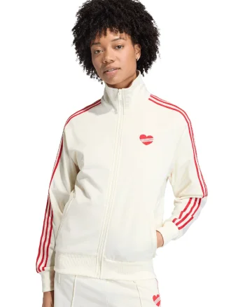 Bluza de trening cu croiala lejera, fermoar si logo, Rosu/Bej
