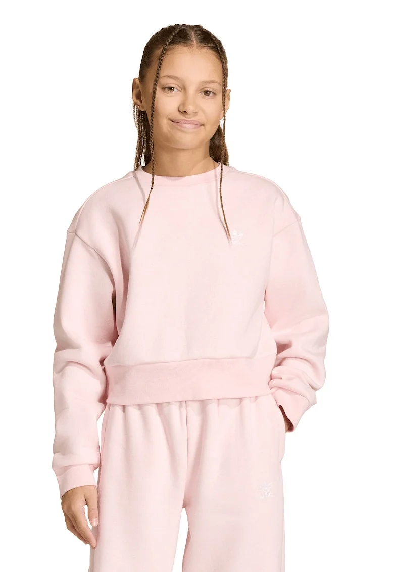 Bluza de trening cu croiala lejera si logo discret, Piersica
