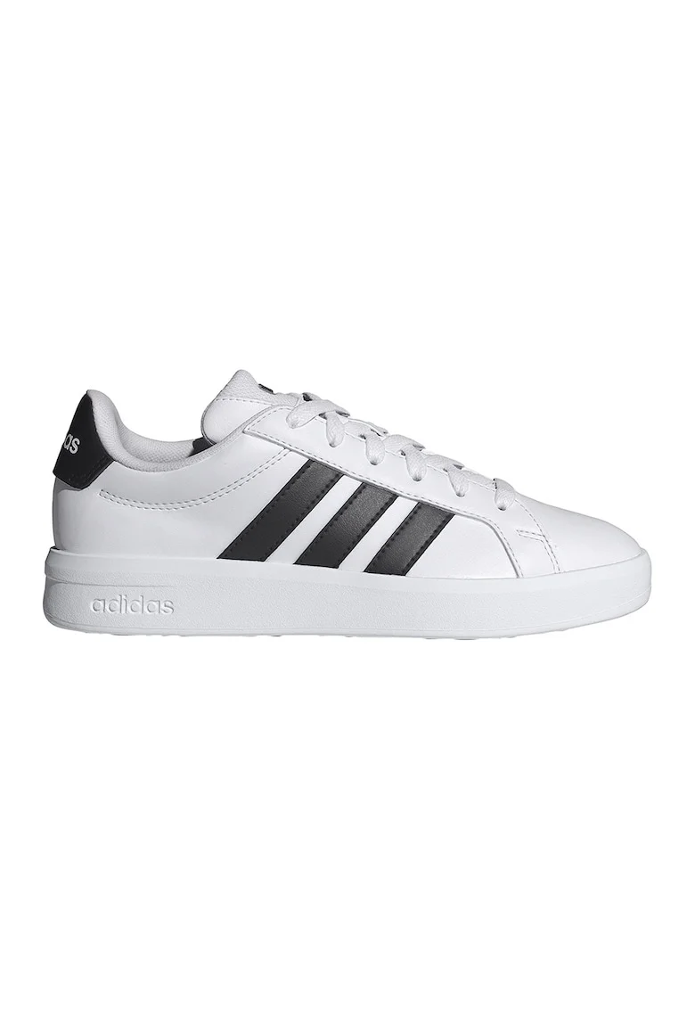 Pantofi sport Grand Court 3.0 de piele ecologica, Negru stins/Alb optic