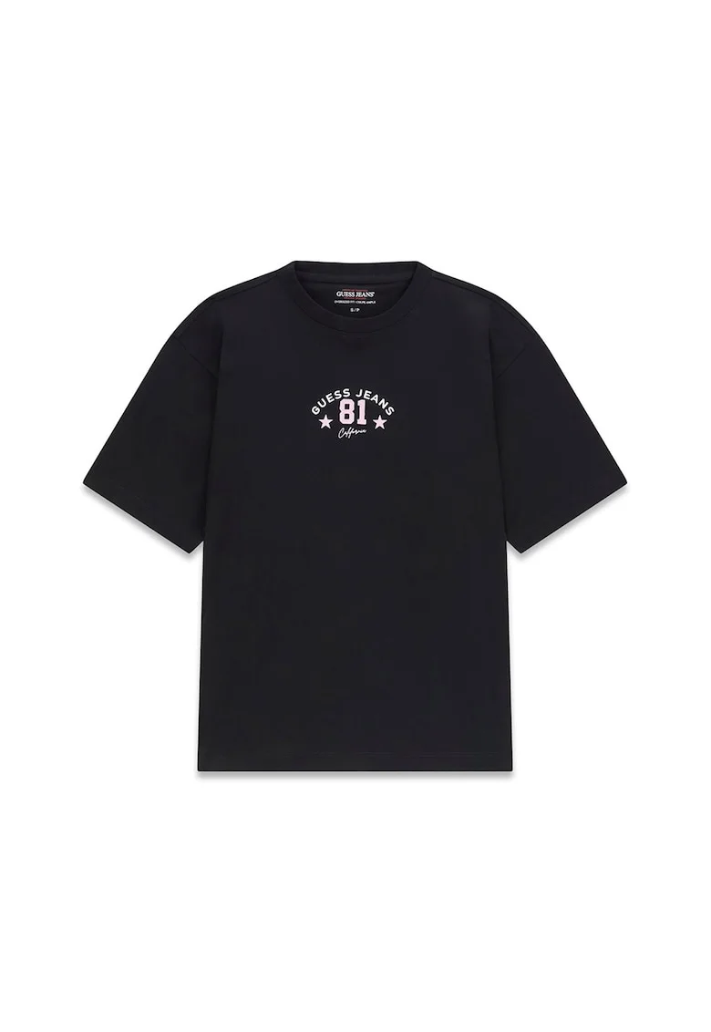 Tricou cu imprimeu logo, Negru