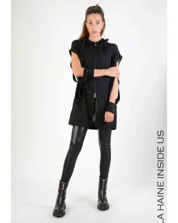 Jacheta unisex cu maneca scurta si fermoar,