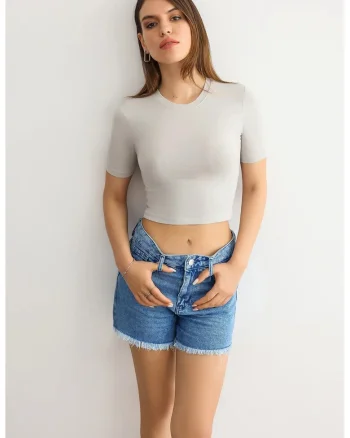 Tricou crop, Natural
