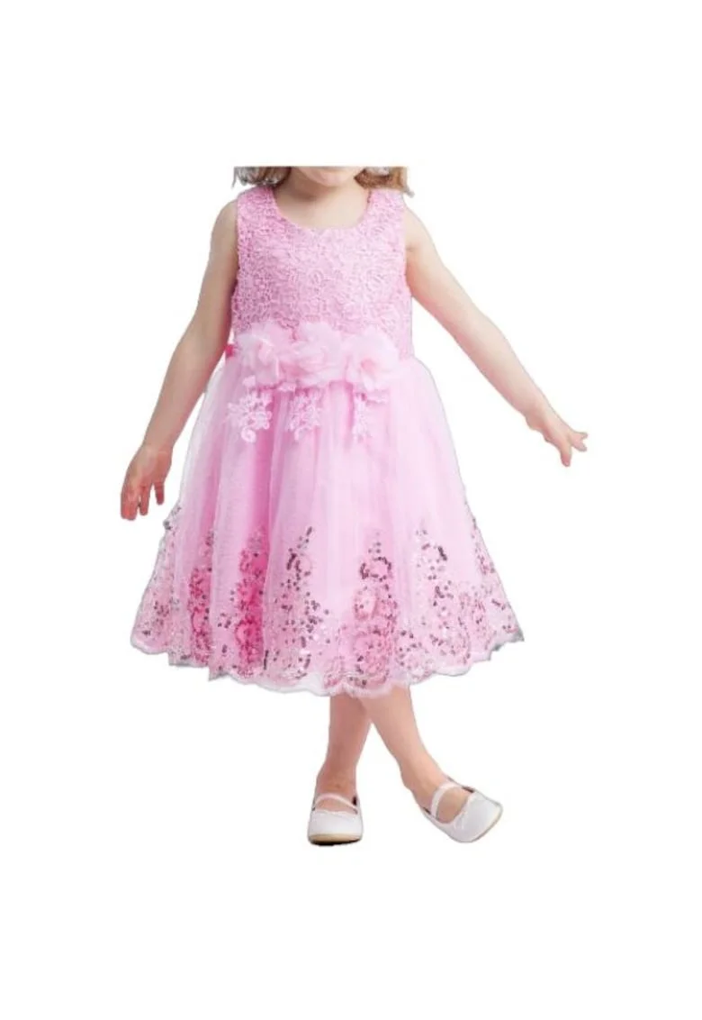 Rochie Fetițe Roz din Dantelă Amy – Eleganță și Delicatețe pentru Ocazii Speciale