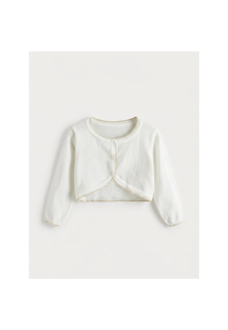 Bolero elegant fete  Magnolia Tricotat Fir Argintiu Crem, Crem